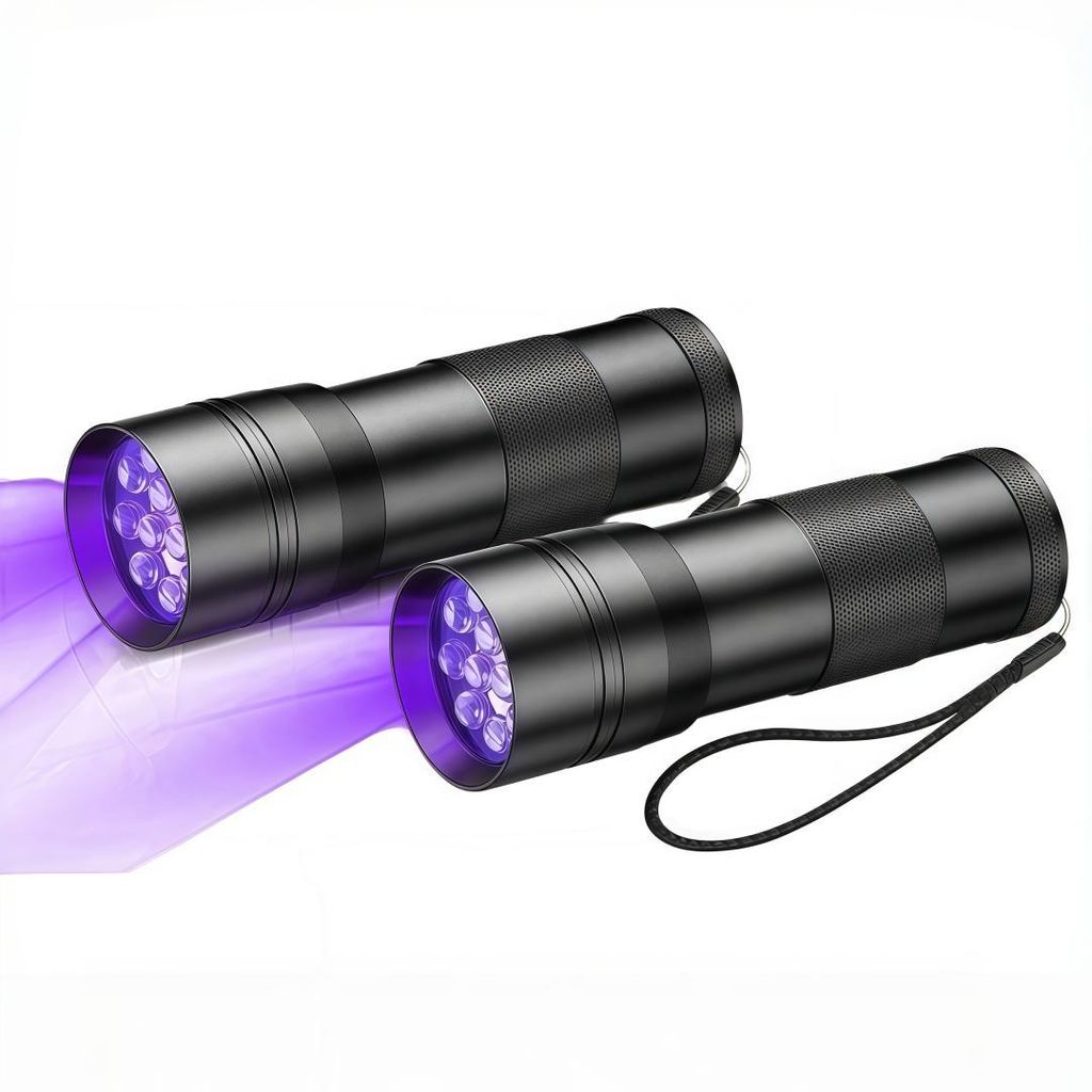 2er-Set UV-Taschenlampe, 12x LED 395nm, mini, wasserdicht, Schwarzlicht, für Tierurin, Trockenflecken, Bettwanzen, Fluoreszenzmittel( ohne Batteri...