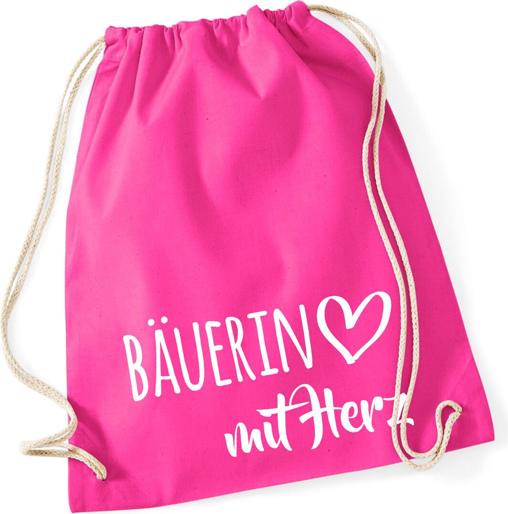 Huuraa Turnbeutel Bäuerin mit Herz 12 Liter Fuchsia Produktbild 
