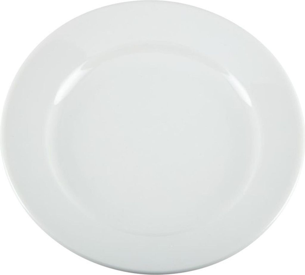 Olympia Whiteware Teller mit breitem Rand - 23cm - 24 Teller
