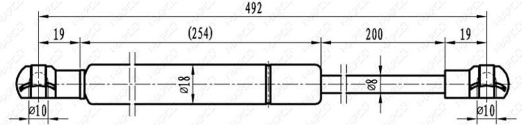 Gasfeder, Koffer-/Laderaum SAAB 9000 Schrägheck 01/89-12/98 mit Spoiler