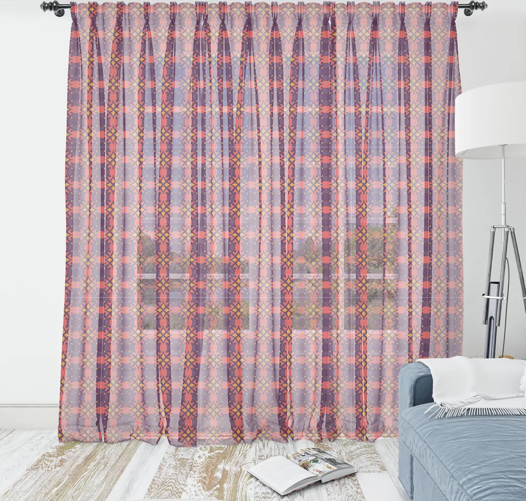 Arazzo Abakuhaus 160x274 Tessuto Raso Astratto Prugna Corallo