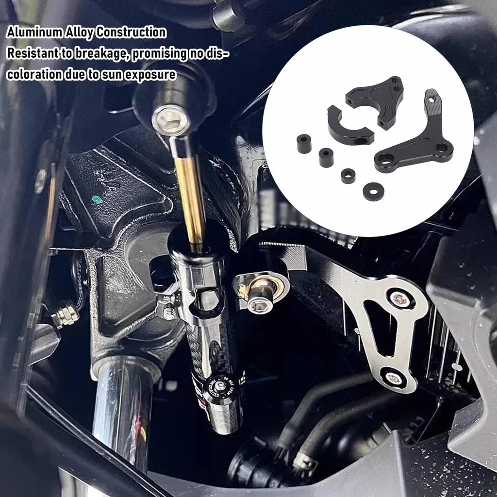 Kit Support Amortisseur Direction Alu Noir XMAX 300 - Plus Stable
