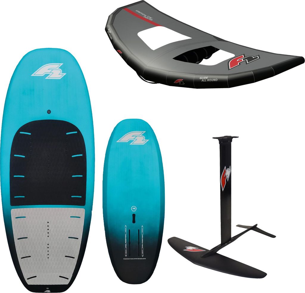 F2 Set Foilboard Comet Team Türkis 80L + Alu Foil 2000 + Wing 4qm