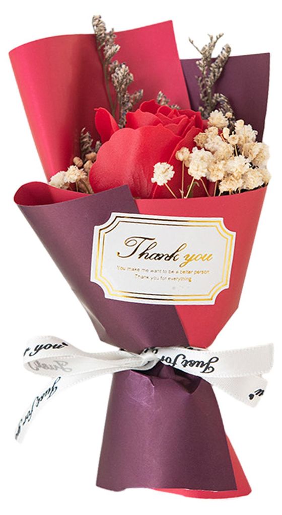 1/2 Mini-Kunstrosen-Sonnenblumenstrauß, handgefertigt aus Seifenblütenblättern, künstliche Blumendekoration, romantisches Geschenk zum Valentin...