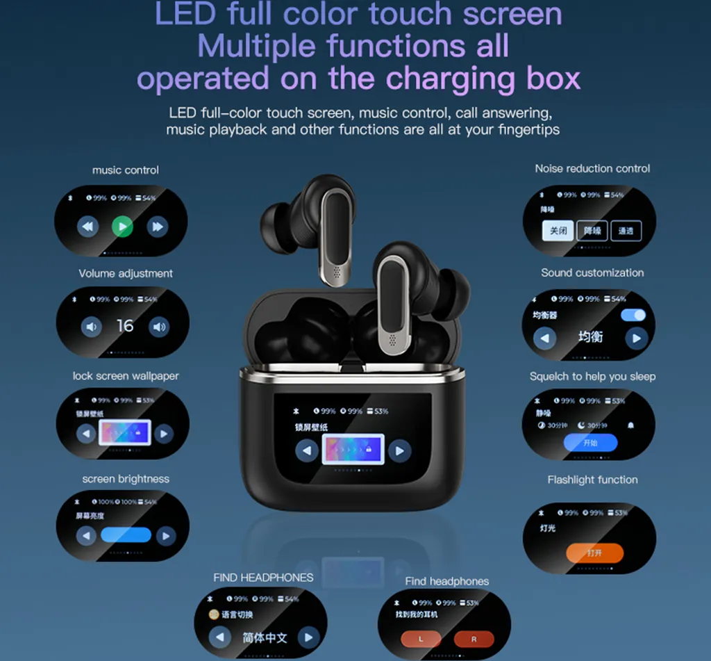 Guida alle Cuffie Bluetooth V8: ANC, Touch Screen LCD e Autonomia - 8