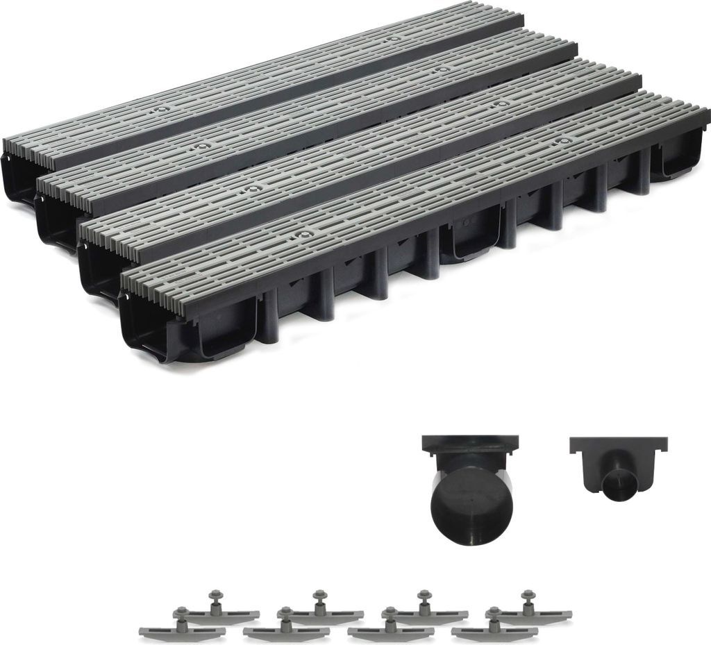 4m Entwässerungsrinne für modulares System A15 98mm, Produktbild 