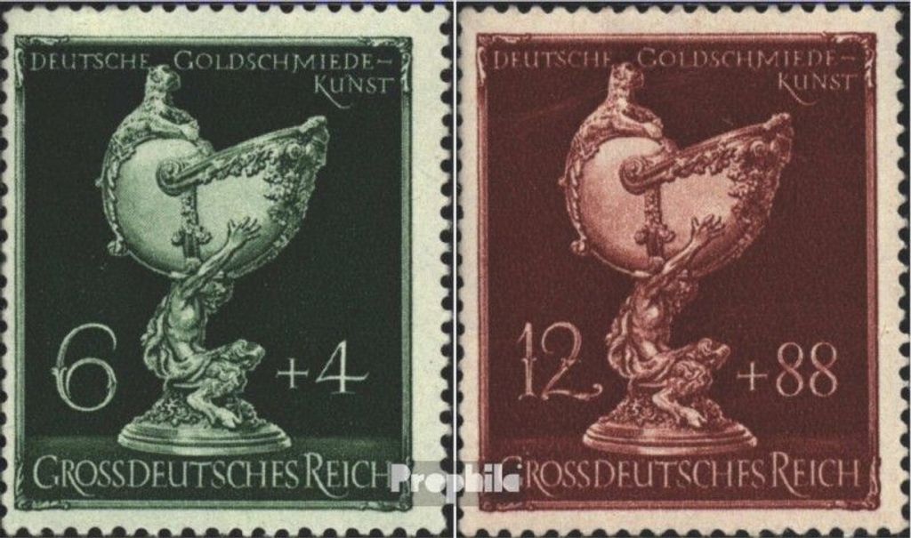 Briefmarken Deutsches Reich 1944 Mi 902-903 (kompl.Ausg.) postfrisch Goldschmiedekunst