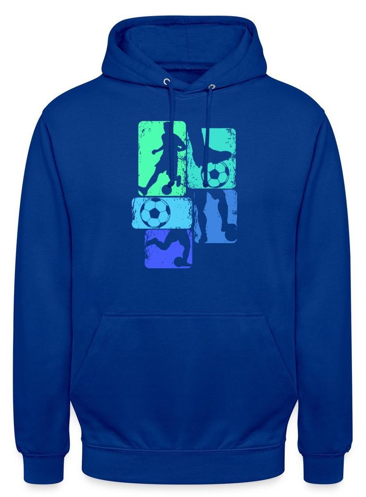 Spreadshirt Fußballspieler Silhouetten Mit Bällen Für Papa Uni Hoodie, M, Royalblau