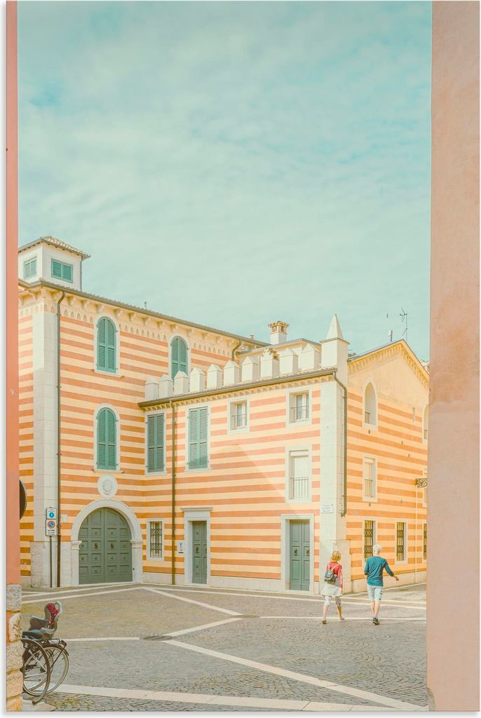 ARTland Wandbild Alu für Innen & Outdoor Piazza Mazzini Größe: 80x120 cm