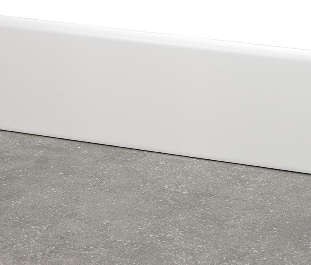 Satinierte weiße Keramik-Sockelleiste 12x60