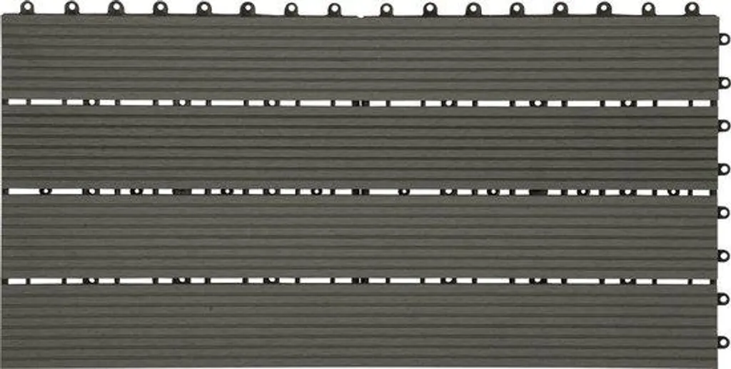 Dalles de terrasse clipsables sans outils Lot de 6 Gris 30x60 cm