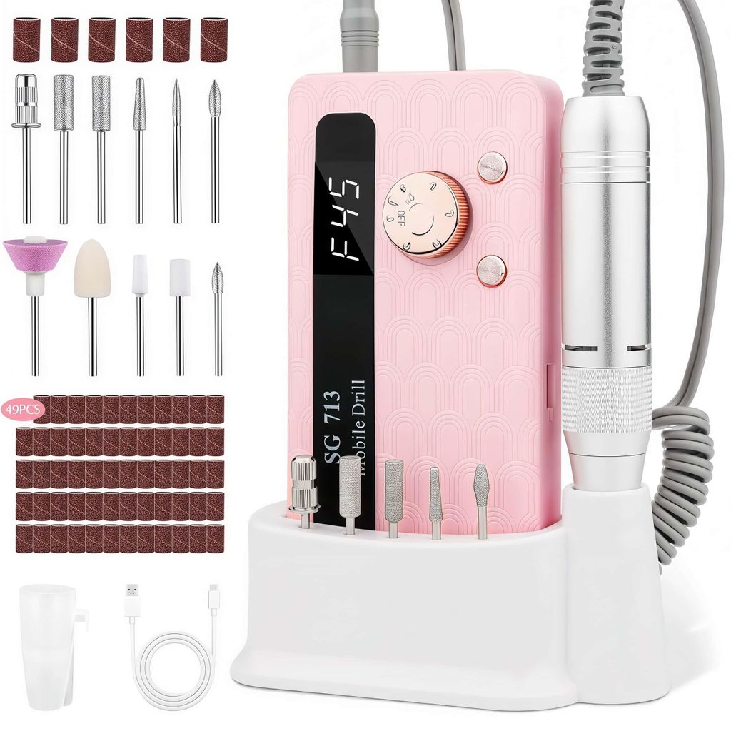 Nagelfräser, Elektrische Nagelfeile 45000U/Min mit LED Produktbild 