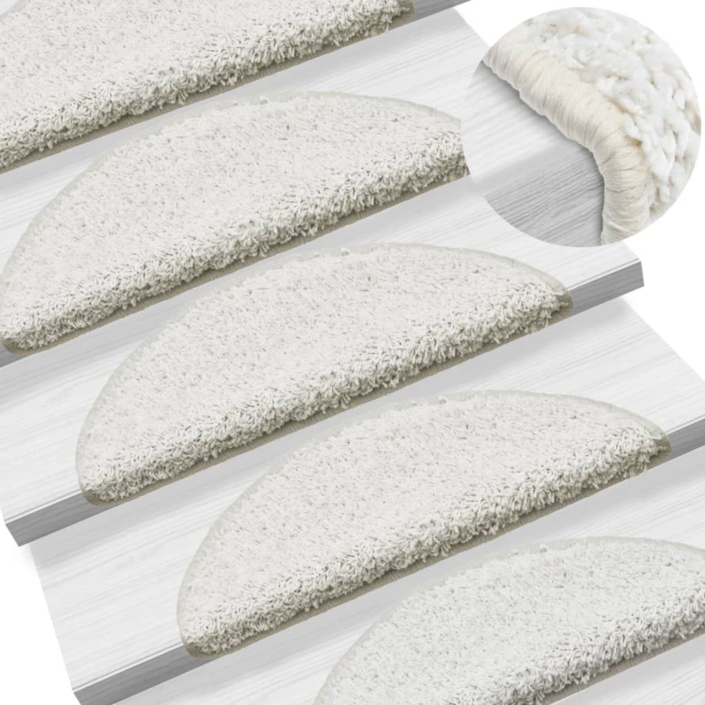 Vidaxl -Treppenmatten 15 ST 65x21x4 cm Weiß Zdjęcie produktu 