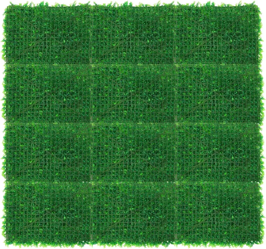 Mur végétal artificiel lot de 12 tapis de pelouse synthétique 60x40x4 cm