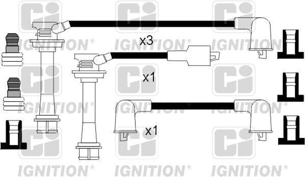 QUINTON HAZELL XC691 Zündkabelsatz Zündleitungssatz für TOYOTA MR 2 I (AW1) CELICA Coupe (A6) Celica III Schrägheck (A60)