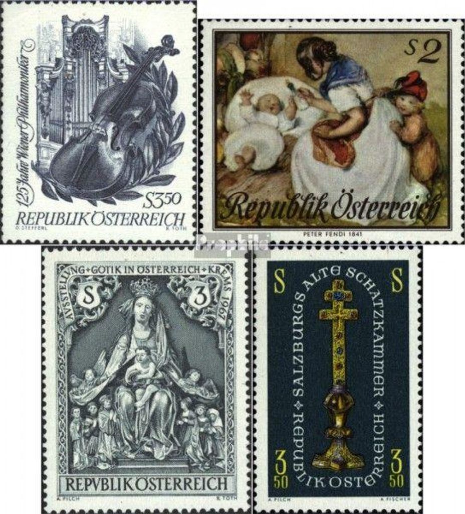 Briefmarken Österreich 1967 Mi 1236,1237,1238,1239 Produktbild 