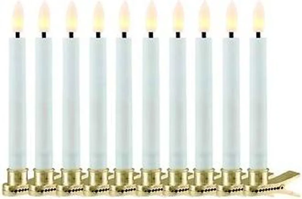 Bougies LED sapin en cire blanche Sirius Sille : déco sans risque feu