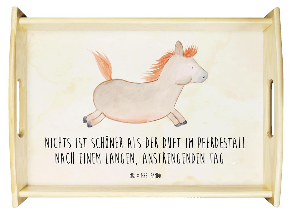 Mr. & Mrs. Panda echtholz tablett Pferd Springen - Vintage - Geschenk, Pony, Sofa, Pferde, Servier, Pferdebesitzer, Reiten, wohnzimmertablett, Pfer...