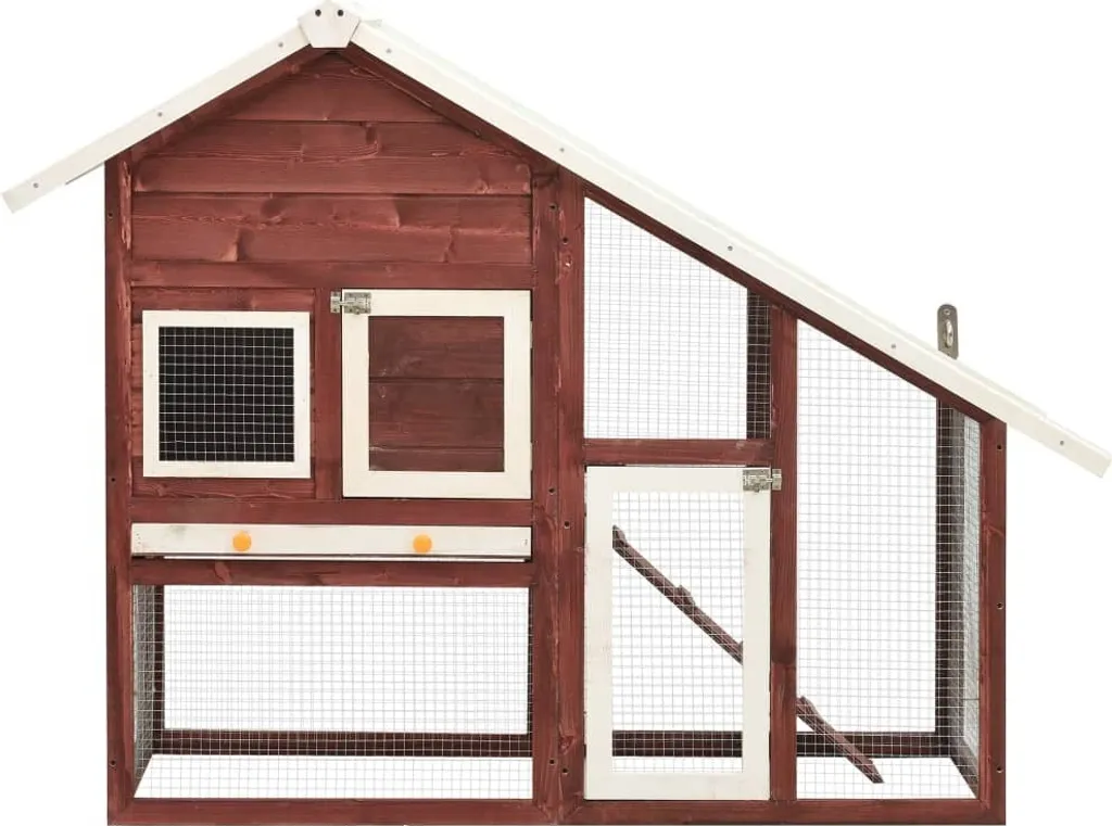 Cage à lapins d'extérieur en bois massif avec enclos grillagé sécurisé