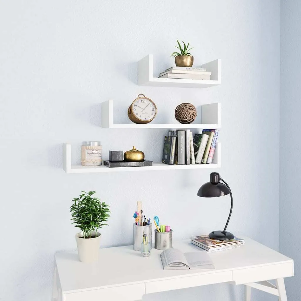 Maison Exclusive - Mensola da parete 3 pezzi. Bianco Materiale ligneo