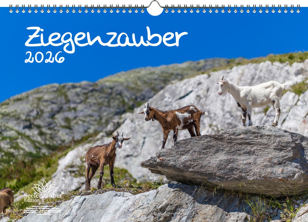 Ziegenzauber DIN A3 Kalender für 2026 Ziegen und Zicklein - Seelenzauber