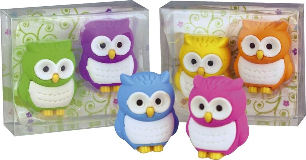 Radiergummi Collection Eulen 2er Set farbig Produktbild 