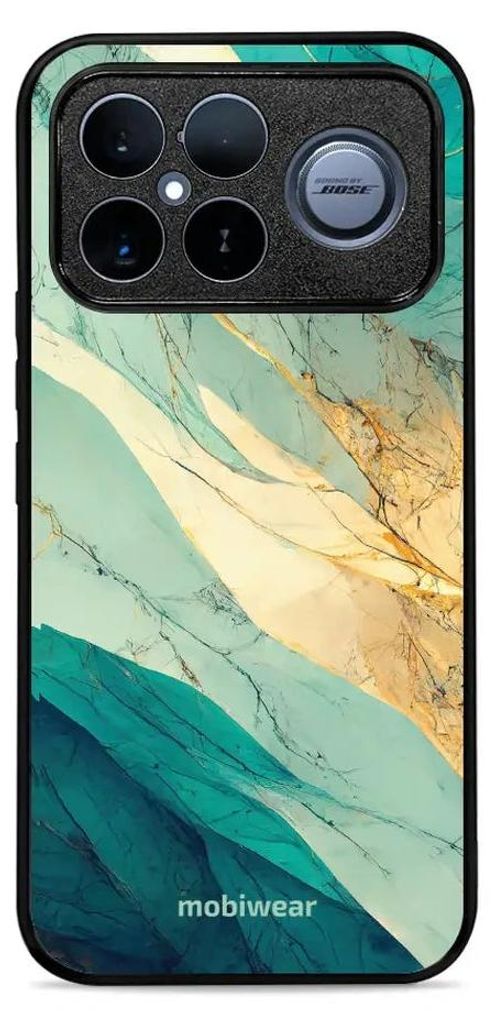 Handyhülle für Xiaomi POCO F8 Ultra, Mobiwear Glossy Case, Türkis-Marmor