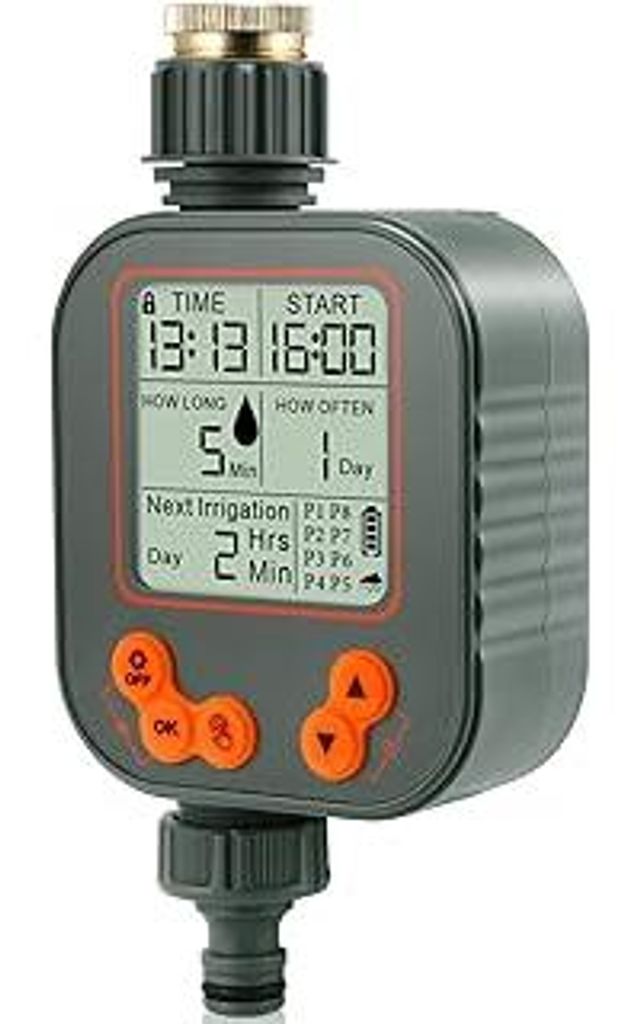 Bewässerungscomputer, Wasserzeitschaltuhr Regenverzögerung, Timer Bewässerungssystem mit LCD-Display, Garten Automatische Bewässerungs Kindersi...