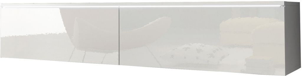 MINIO go for it, TV-Lowboard, DONNA, TV-Schrank, Weiss glanz/Weiss farbe, 140 cm, stehend oder hängend