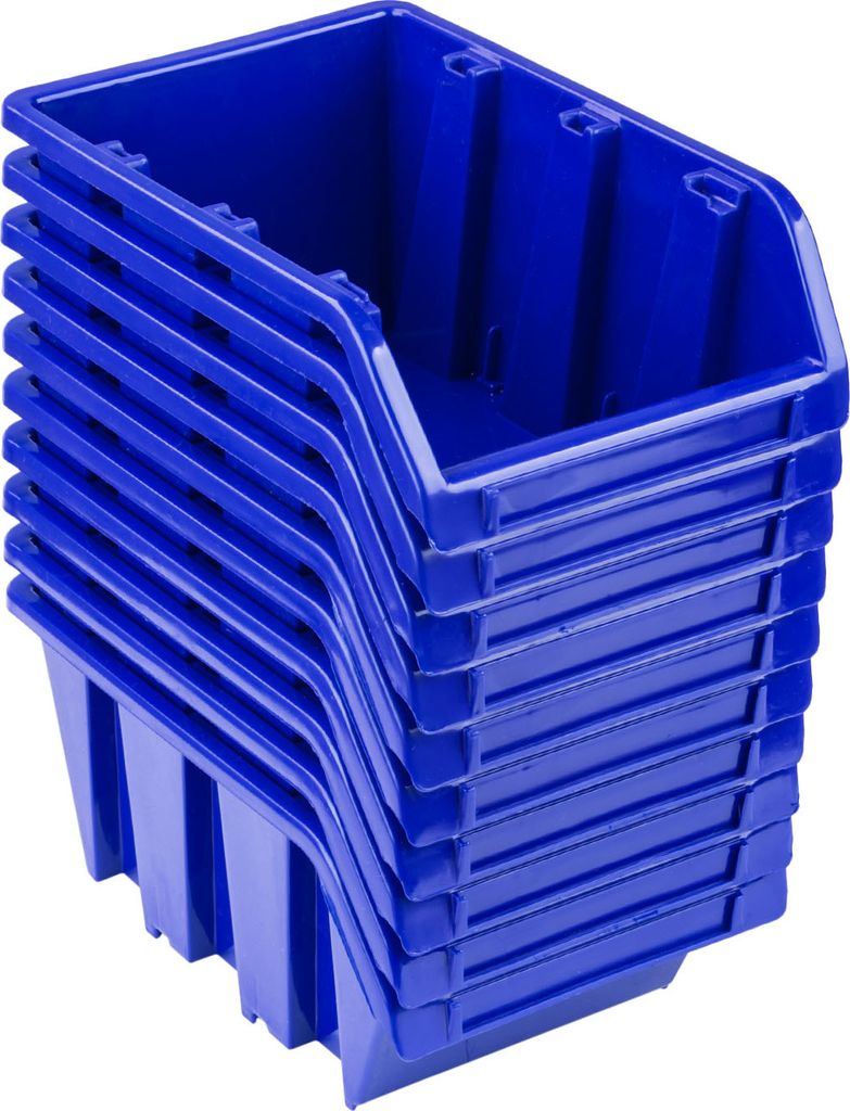 Set 10 x Stapelboxen NP4 blau Lagerboxen Sortierboxen Produktbild 