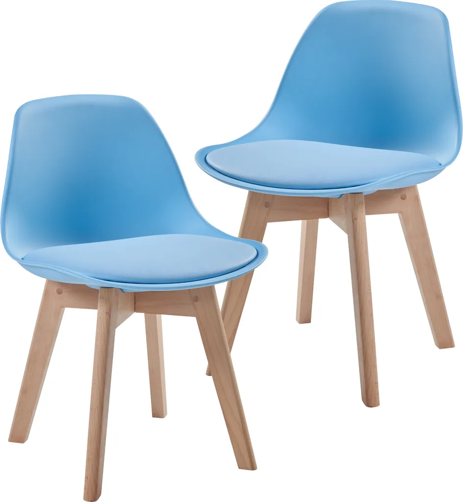 Set 2 Sedie Elvdal Bambini Blu Cielo Imbottite 56x38x33cm | Offerta