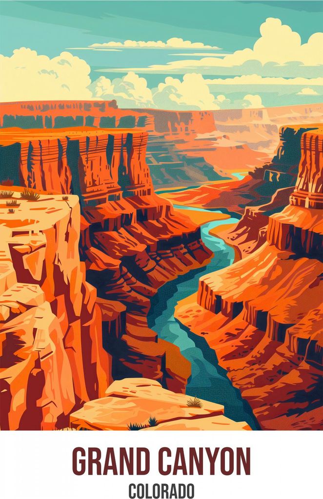 Plakat 20,5x28,4cm Grand Canyon, Colorado