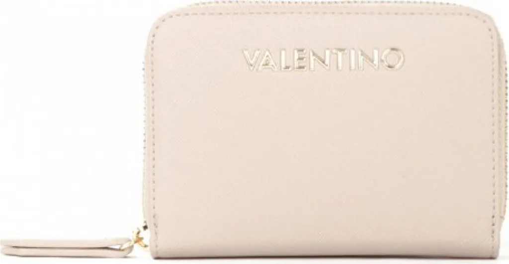 Porte-monnaie femme beige Valentino Bags Zero Re sécurisé et organisé
