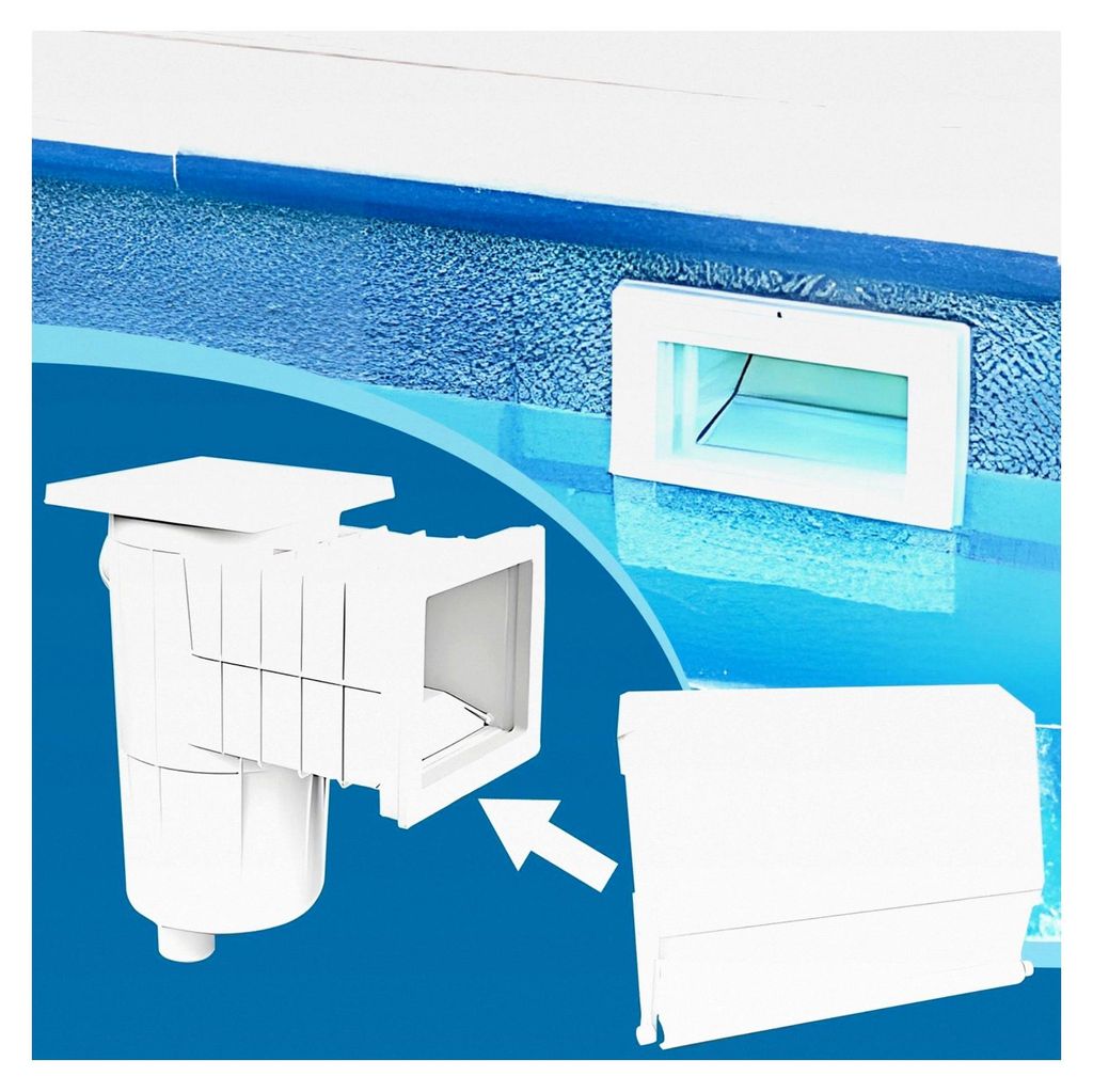 2 Stück Pool Skimmerklappe, 19,5 x 14 cm, Weiß