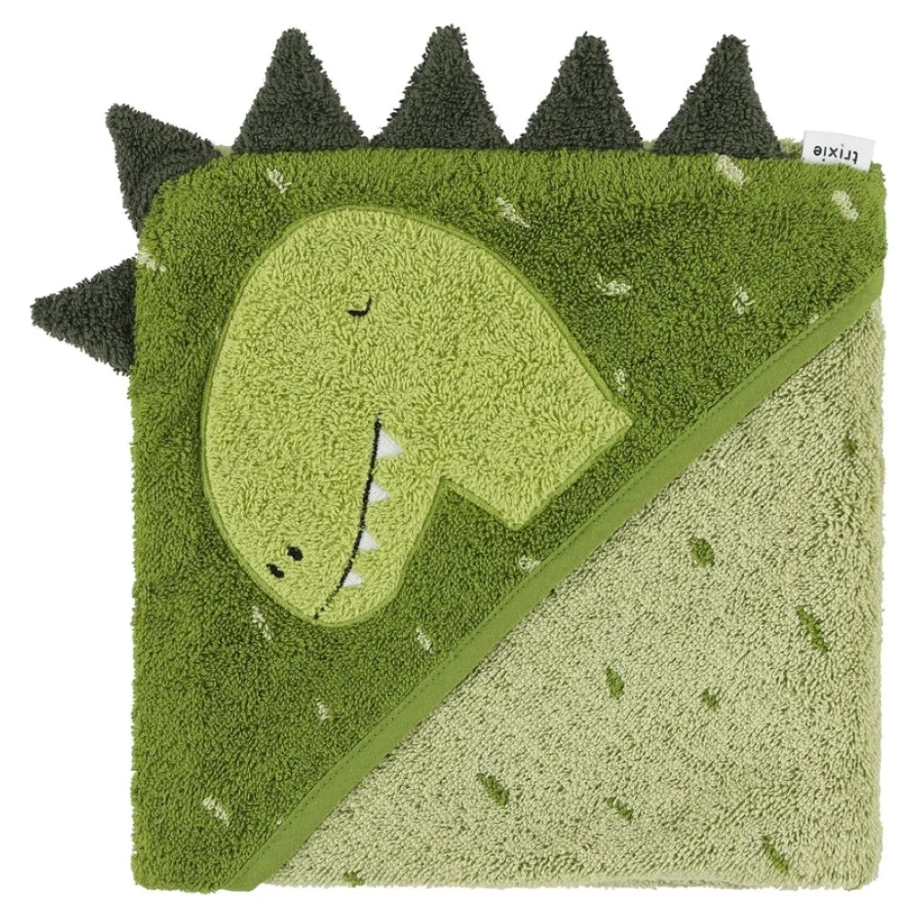 Serviette Bébé Trixie Mr. Dino 75x75cm Coton Contre le Froid au Bain