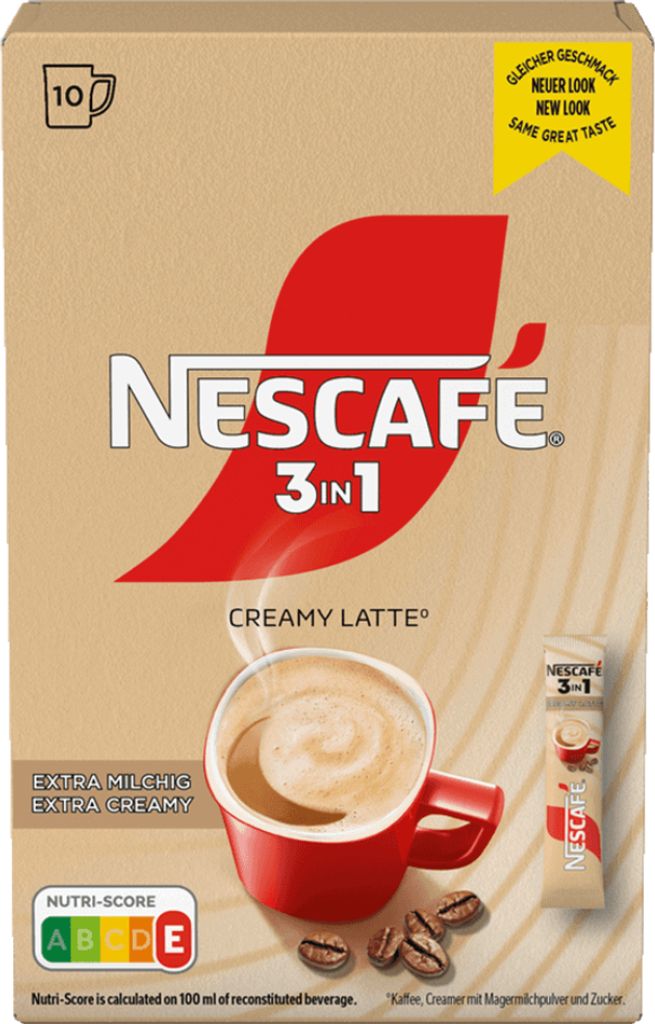 Nescafe 3in1 Stix Creamy Latte 10er Getränkepulver Sticks 150g