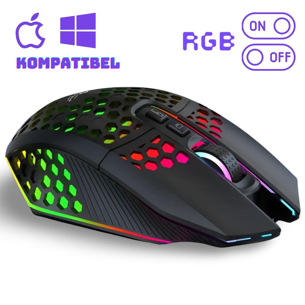S&T Design Gaming Maus Kabellos Wireless RGB 7 Tasten DPI Produktbild 