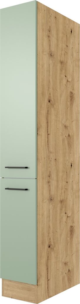 Apotheker-Hochschrank Küche Cara 30cm Schilfgrün matt - Produktbild 