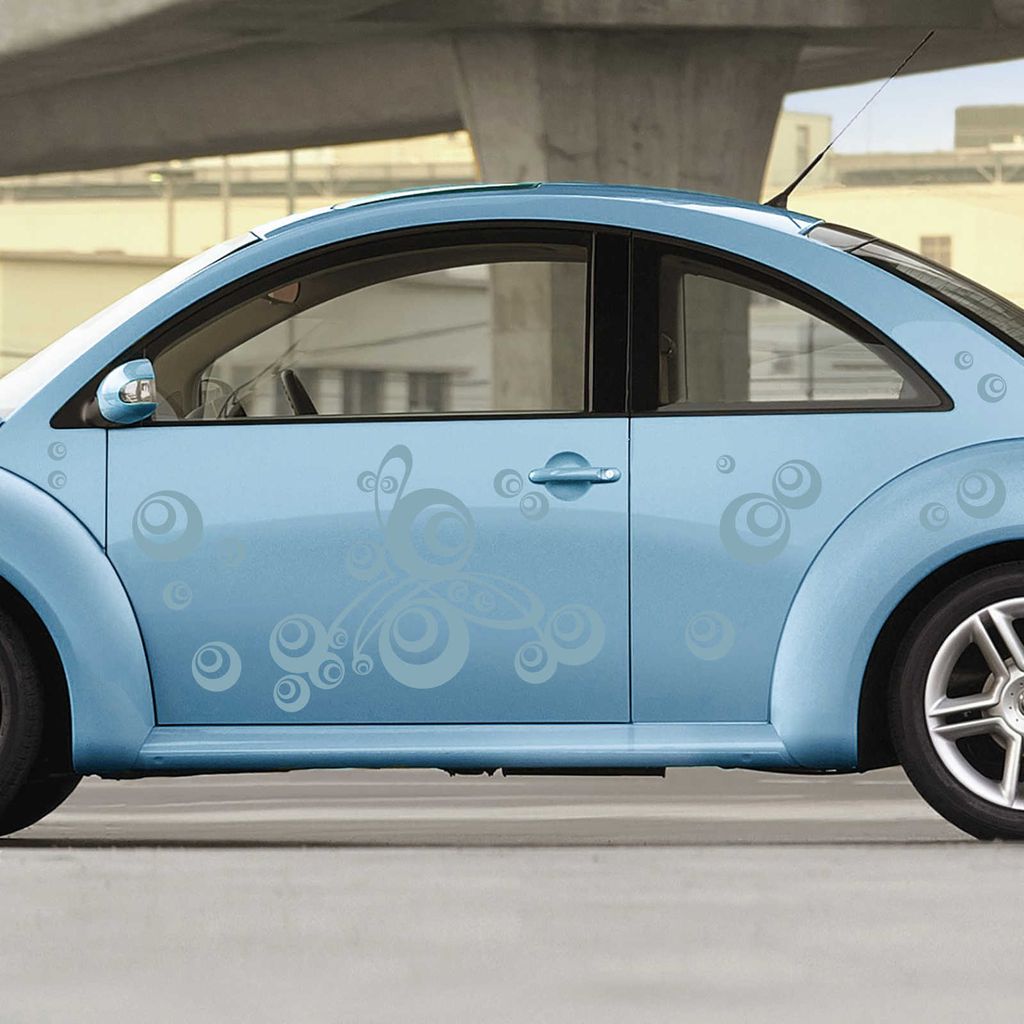 Aufkleber - Autoaufkleber-Set "Retro Swirl" Bogen 180cm x 60cm pastelltürkis - Tuning Carystyling Heckscheibe Auto