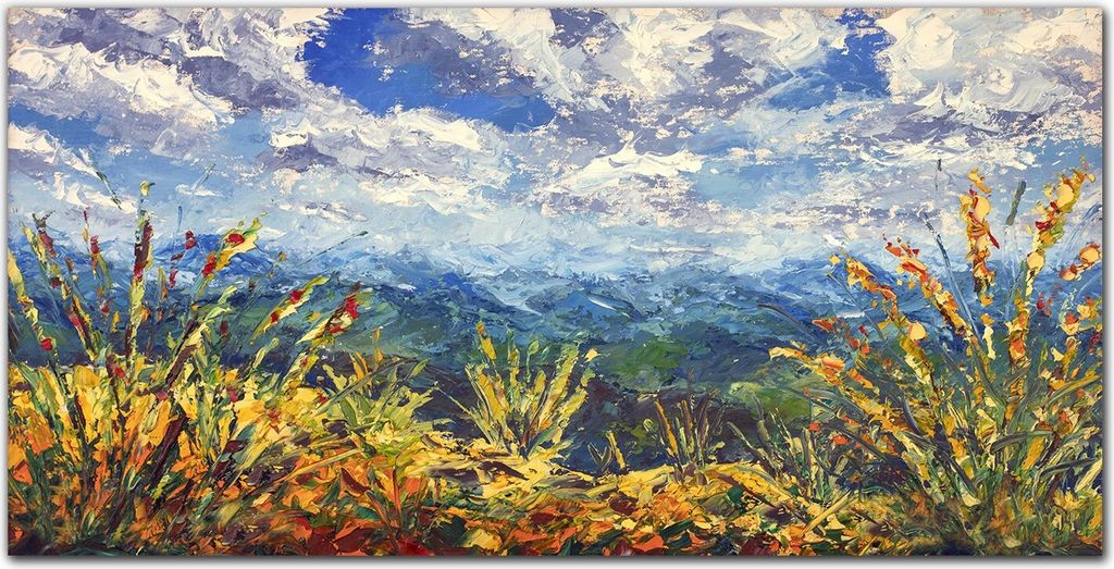 Coloray Bild aus Leinwand 120x60 Leinwand Dekoration - Wolke Berglandschaft