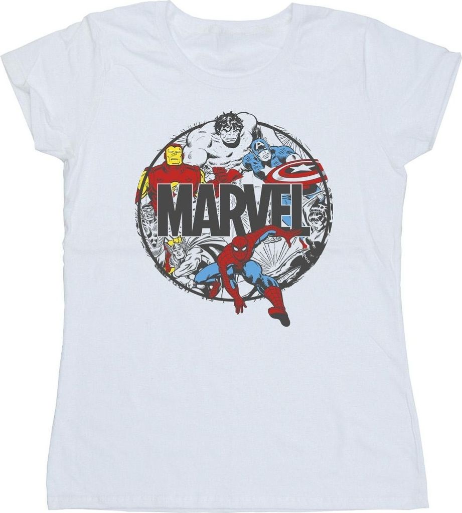 Marvel - "Character Circle" T-Shirt für Damen BI29793 (XL) (Weiß)