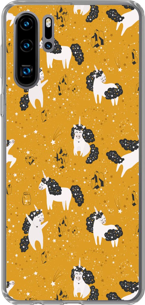 MuchoWow Handyhülle Schutzhülle Hülle für Telefoonhoesje Huawei P30 Pro Mädchen - Einhorn - Sterne - Muster - Mädchen - Kinder - Kinder - K...