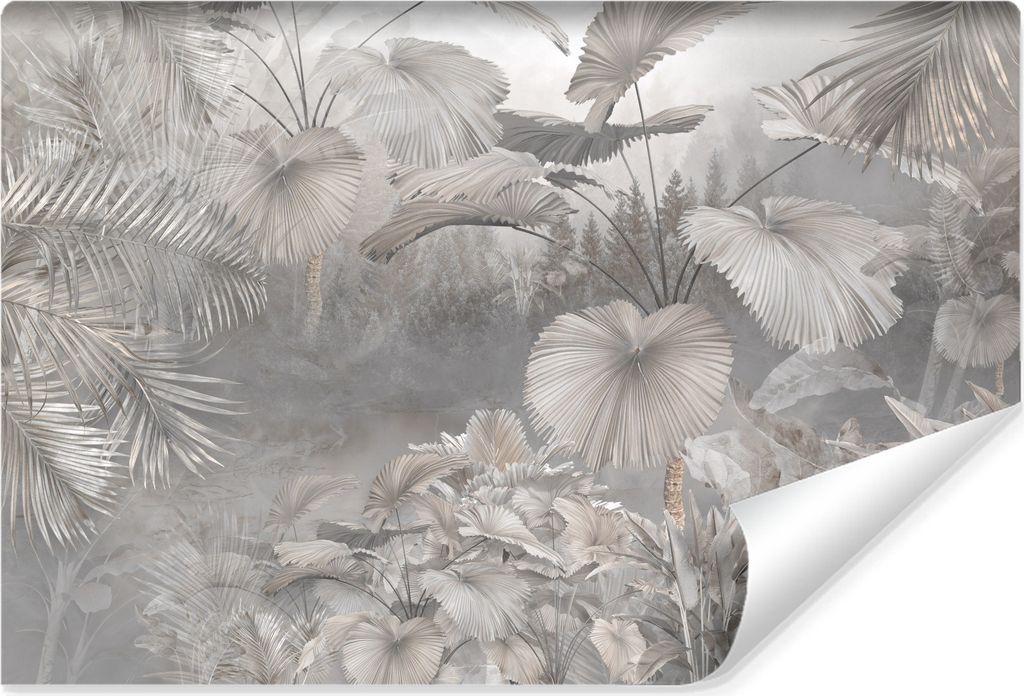 Muralo Vlies Fototapete tropische BLÄTTER Bäume Pflanzen Vintage Br. 400cm x Hö. 280cm
