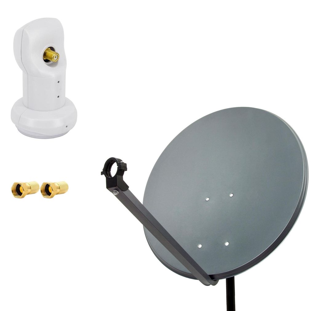 PremiumX SAT Anlage 80cm Antenne Anthrazit Single LNB weiß Produktbild 