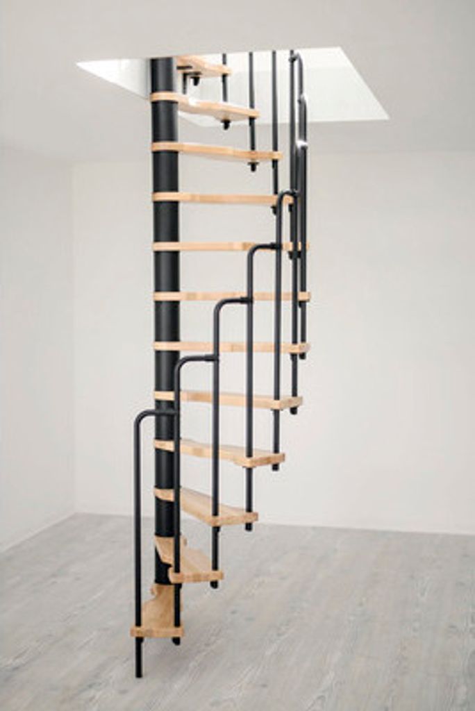 Pertura Spindeltreppe Nox Buche massiv Ø 120 cm Schwarz 12 Produktbild 