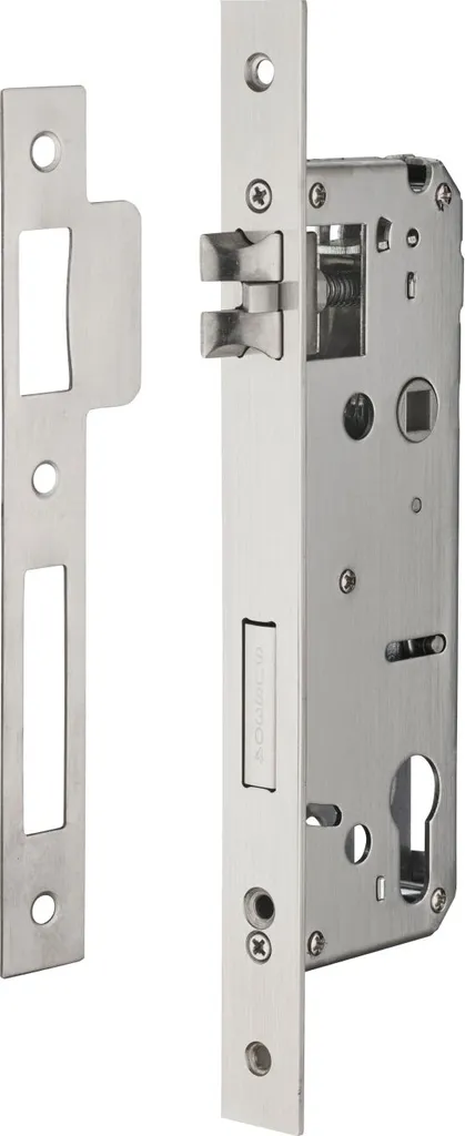 Serrure Intelock inox réversible axe 45 entraxe 85 pour porte bloquée