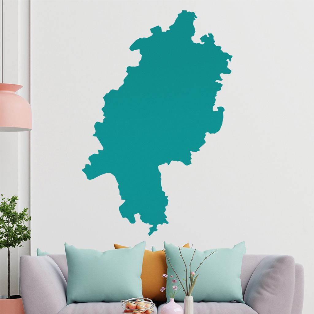 KIWISTAR Bundesland Hessen - Wiesbaden Frankfurt Wandtattoo in 6 Größen - Wandaufkleber Wall Sticker - Dekoration, Küche, Wohnzimmer, Schlafzimm...