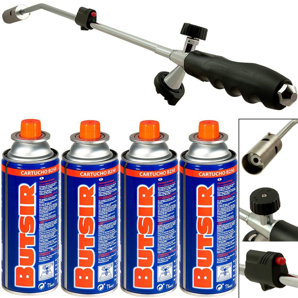 DEUBA® Unkrautbrenner inkl. 4 Butangaskartuschen Produktbild 