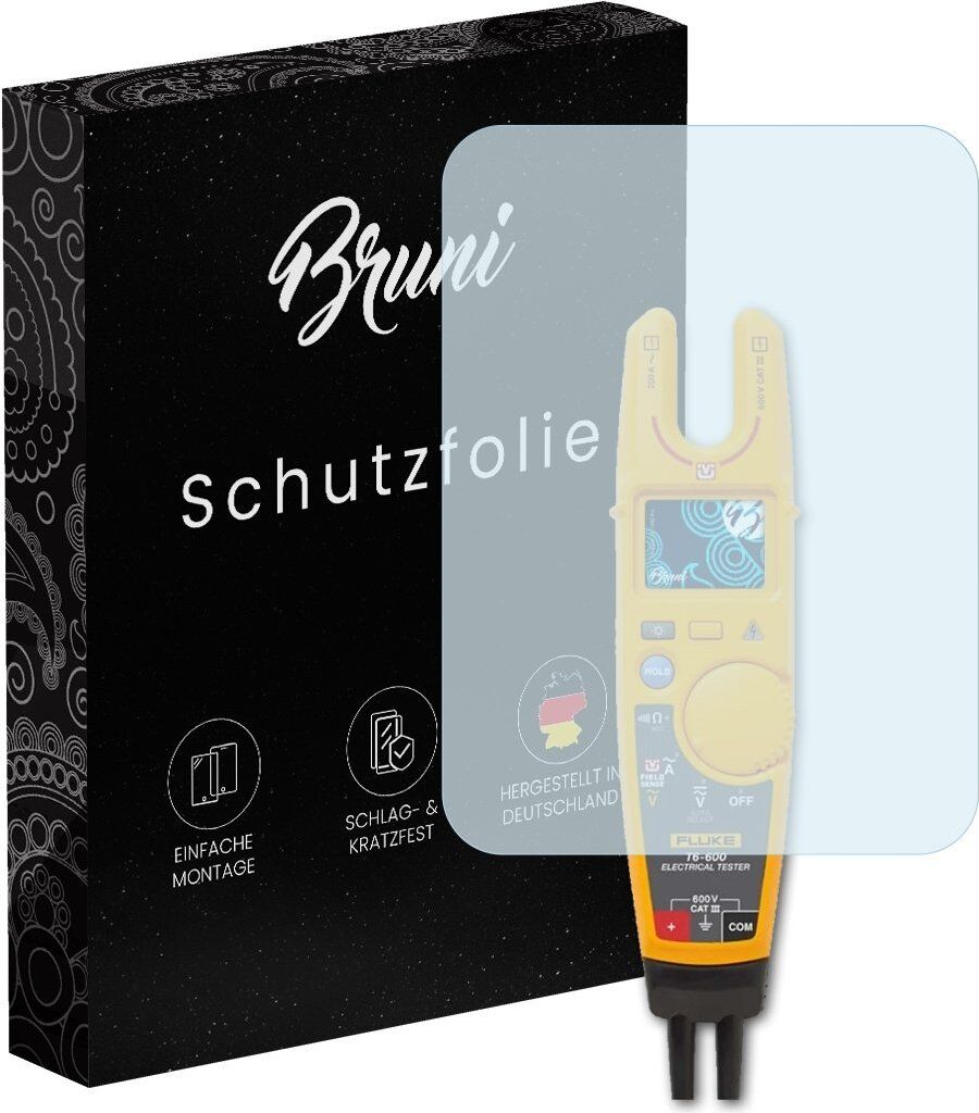 Bruni Basics-Clear 2x Schutzfolie kompatibel mit Fluke T6-1000 Pro Folie