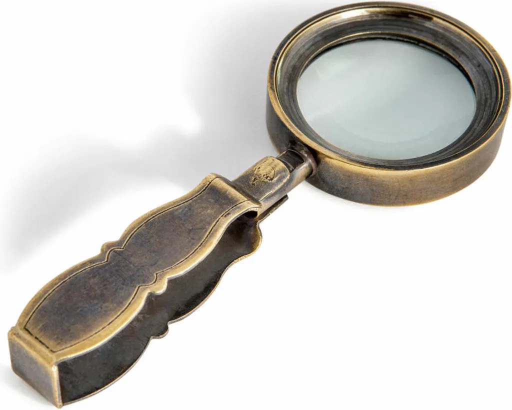 Loupe vintage Authentic Models AC090, verre optique et laiton massif
